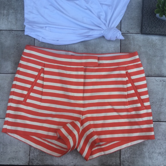 J CREW COTTON STRIPED TEXTURED SHORTS - Picture 1 of 6